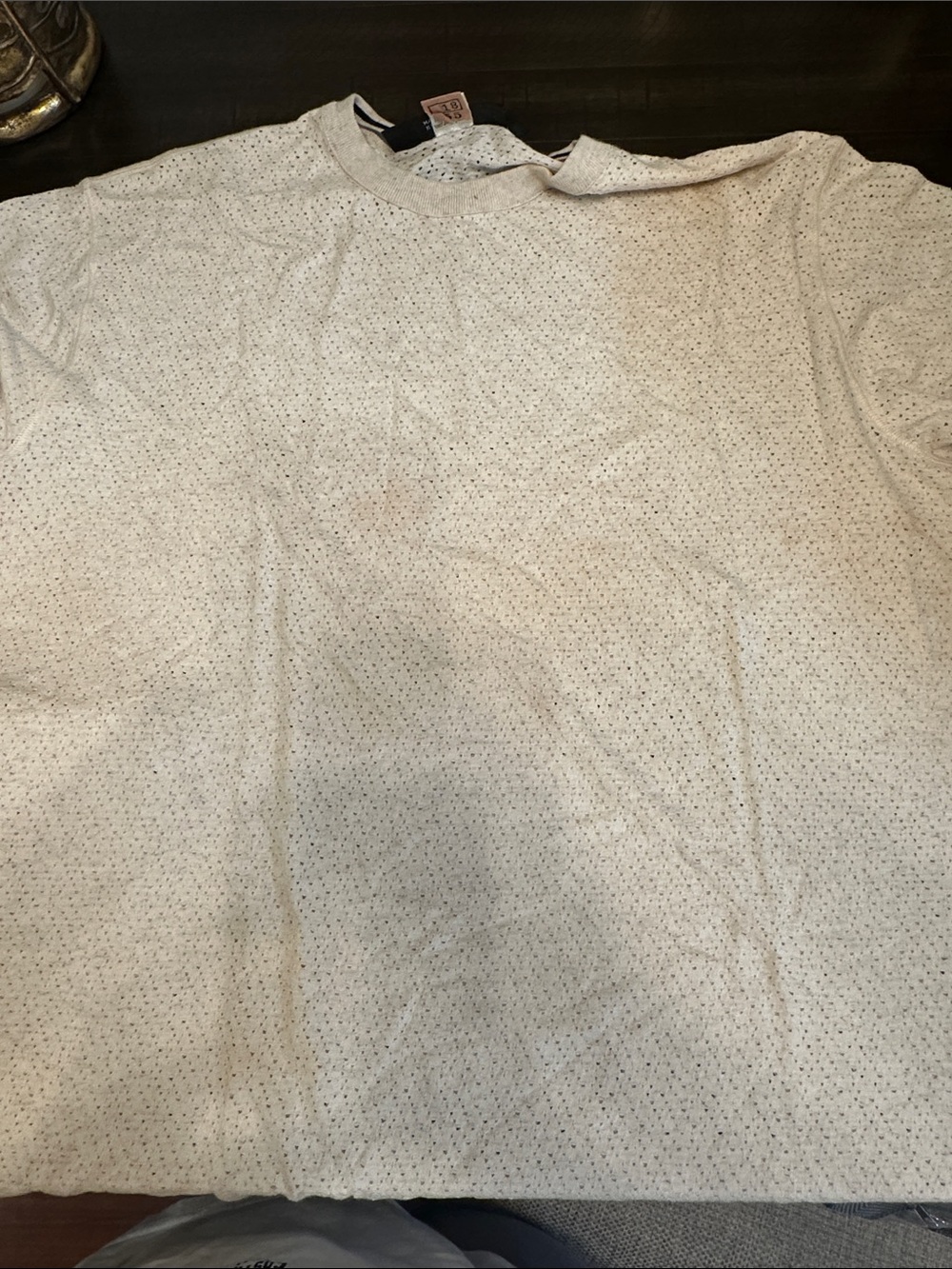 Men's Cream Perforated Lightweight Sweater